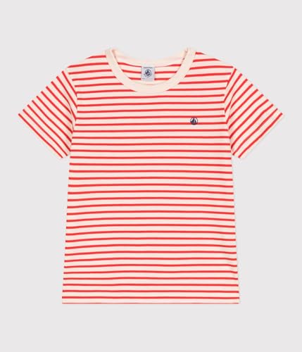 Petit Bateau A0CYU Camiseta de Manga Corta, Avalanche/Spicy, 4 ANS para Niños