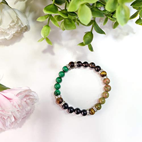 Image of Shubhanjali Crystal Elastic 8mm Stretch Customized Bracelet for Men and Women-(Standard,Multicolor)
