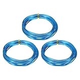 QUARKZMAN 3 Rollen Bonsaidraht 2mm Jede Rolle 16.4ft (5m) Eloxierter Aluminium-Bonsaidraht Für Gartenarbeit Baumzweigfixierung DIY Basteln Blau