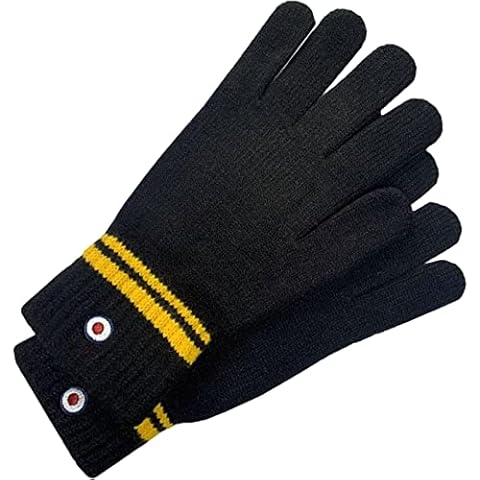 Lambretta Mens Original Fine Knit Striped Gloves - Black/Gold Cover