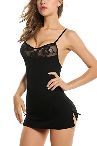 Image of Women's Poly Lycra Solid Above Knee Baby Doll Set
