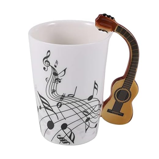 Iegefirm de Ceramica del Manejar de la Guitarra de la Novedad Creativa Espectro Libre de te de Leche cafetaza de la Personalidad Instrumento Musical