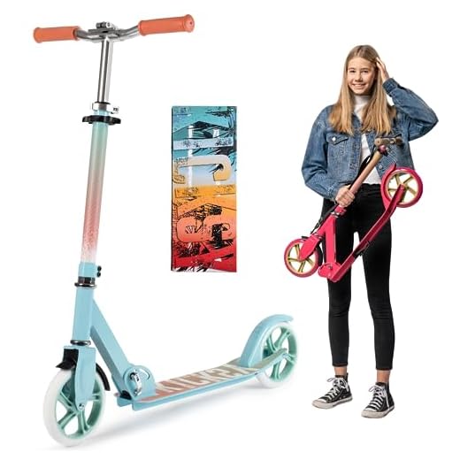 Kicksy - Kick Scooter for Kids Ages 6-12 & Scooter for Teens 12 Years and Up - Big Wheel Scooter for Stability - 2 Wheel Scooter for Boys & Girls - Foldable Kick Scooter Adult - Up to 220 lbs Sedona