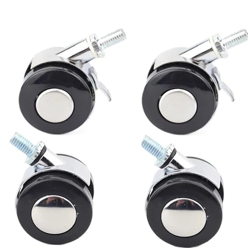 Roulettes de meuble en alliage 1,5 pouce avec vis M8 x 15 mm pour bureau | Lot de 4