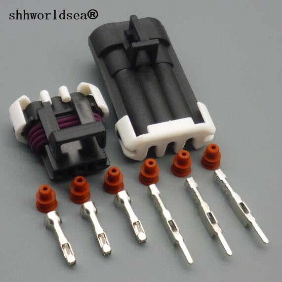 5/100Sets 3 Pin 1.5mm 1212961 12129615 12110293 150 Auto Wire Connector Male Female Front Lamp Plug for Chevrolet - (Color Name: 10sets Female)