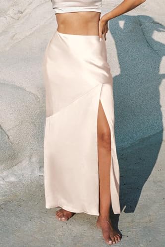 Cflonge 2024 Women'S Skirts High Waisted Flowy A-Line Summer Skirt For Women Formal Skirts For Wedding Guest Dressy Spring Plain Skirt thumb #1