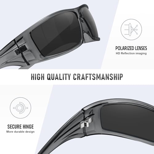 Image of Polarized Sports Sunglasses for Men Women,Driving Fishing | UV400 Protection Anti-Glare Lens, Wrap Around Sunglasses for Cycling,Hiking,Golf & Outdoor Sports Unbreakable Frame
