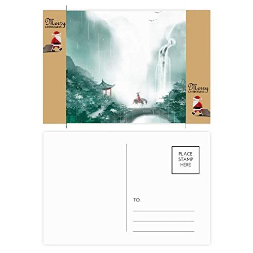 Cartes de remerciement Père Noël chinois Mountain Rain Mo x20
