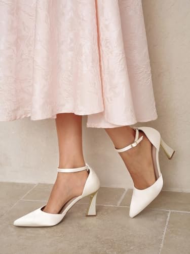 Image of Juliet Holy Womens Pumps Point Closed Toe Heels Buckle Ankle Strap D'Orsay Heeled Sandals