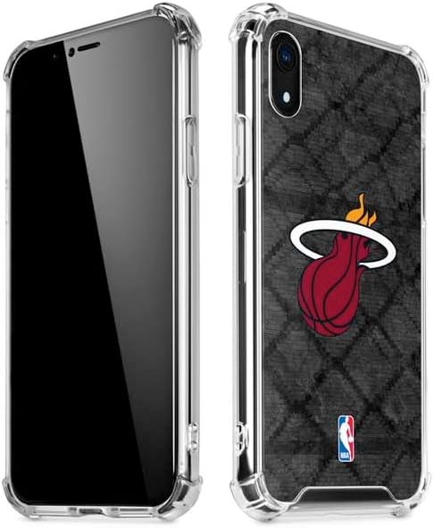 Skinit Clear Phone Case Compatible with iPhone XR - Officially Licensed NBA Miami Heat Dark Rust Design
