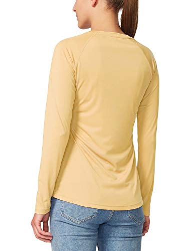 BALEAF Women's UPF 50+ Sun Protection T-Shirt SPF Long/Short Sleeve Outdoor Performance Hiking Shirt Yellow Size M