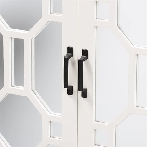 Baxton Studio Carlena Modern And Contemporary White Finished Wood And Mirrored Glass 2-Door Sideboard #TOP7