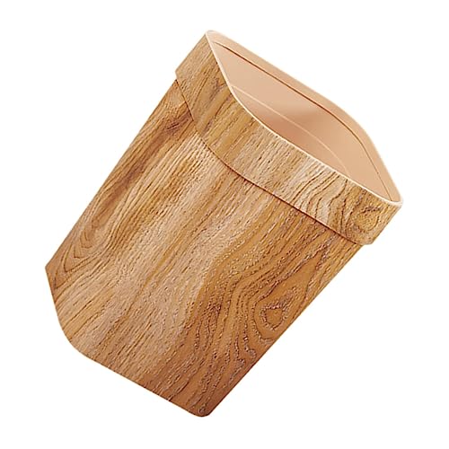 Caneca de basura rectangular color chocolate para cocina miniatura 1