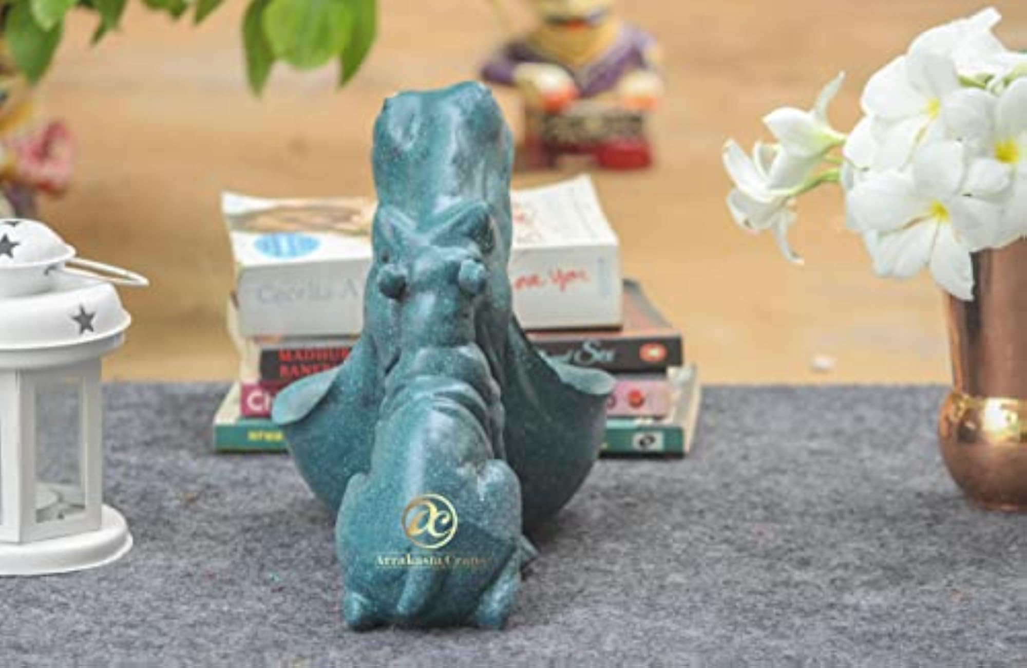 Handcrafted Resin Big Mouth Hippopotamus Showpiece