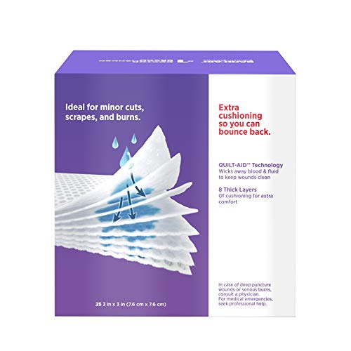 Band-Aid Brand Cushion Care Non-Stick Gauze Pads, Individually-Wrapped, Medium, 3 In X 3 In, 25 Count (Pack Of 1) #TOP1