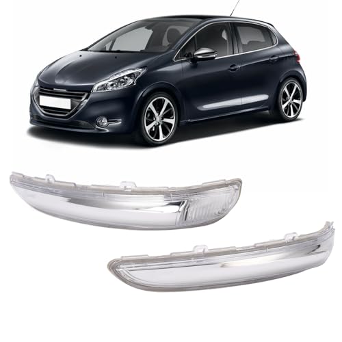 1 Paio Specchietto Retrovisore Indicatori di Direzione Borsette 9814464680 Specchietto Retrovisore Indicatore Lampada Lente di Ricambio per Peugeot 208 Dal 2012 Al 2019