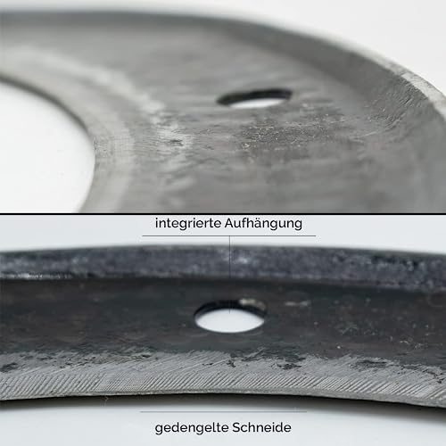 Sichel für Rechtshänder mit Buchenstiel und Schleifstein
