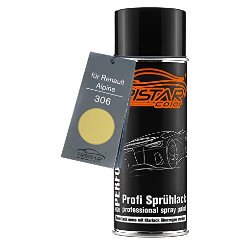 TRISTARcolor Autolack Spraydose für Alpine/Renault/Renault RVI 306 Jaune Anis Basislack Sprühdose 400ml