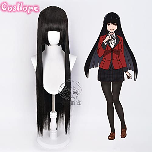 Miniatura 2 de Uearlid Jabami Wig Kakegurui Cosplay Women Long Straight Black Wig Cosplay Anime Cosplay Heat Resistant Synthetic Wigs Coser Wig