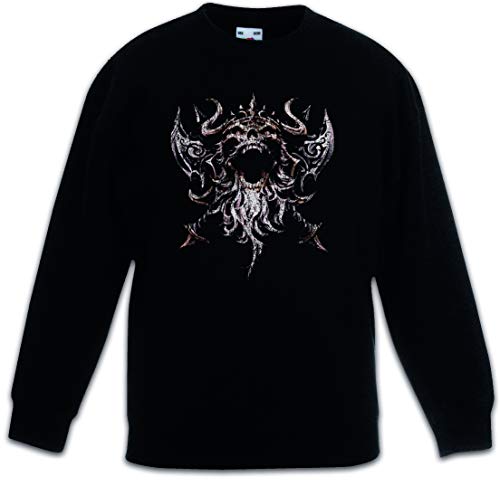 Pullover noir enfant Viking Skull pour l'école et les loisirs en plein air