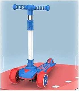 EIIDJFF Scooter for Kids Kids Scooter Adjustable Two Stereo Handlebars Children's Scooter Used for Scooter Scooter Children's Wheeled LED Lights 619(Color:Blue)