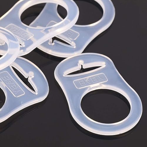 RGZD 4 Pcs Silikon-Knopf-Ring, Schnuller Adapter, Silikon Dummy Schnuller Halter Clip Adapter Ring, Silikonring für Schnuller