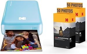 KODAK PM220 - Lote de Impresora fotográfica para Impresora de Fotos (5,4 x 8,6 cm, WiFi, Compatible con iOS y Android, Color Azul