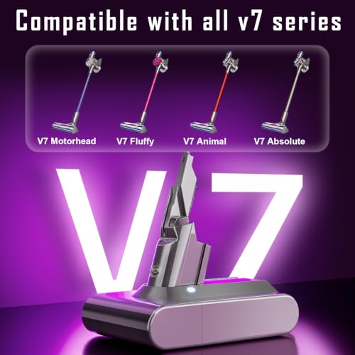 Image of Upgraded 8000mAh V7 Battery Replacement Compatible with Dyson SV11 V7 Animal /Motorhead /Fluffy /Absolute /HEPA /Trigger /Car+Boat Handheld Vacuum Cleaners with 3 Filters (2 Pre + 1 Post)