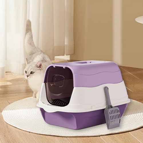 Arenero cerrado extra grande para gatos con tapa y base antideslizante miniatura 7