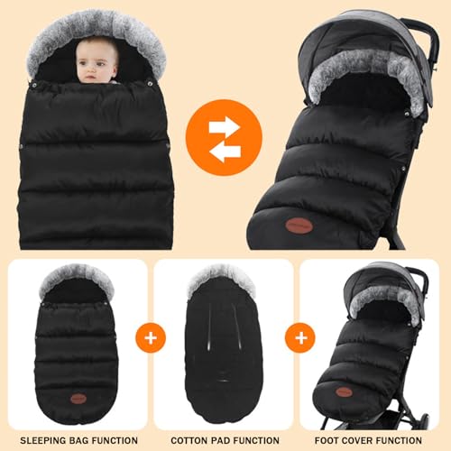 Chancelière poussette universelle imperméable avec sac banderole hiver
