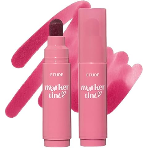 ETUDE Dear Darling Marker Tint #2 Mono Plum (5g) | Hydrating & Long Lasting Lip Stain | High Pigmented Lip Maker with Easy Drawing Tip | Korean Daily Lip Tint, Korean Makeup, Kbeauty, Perfect for Gift