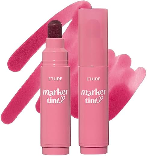 ETUDE Dear Darling Marker Tint| Hydrating &amp; Long Lasting Lip Stain | High Pigmented Lip Maker with Easy Drawing Tip | Kore...
