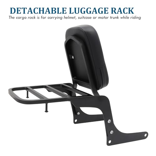 [Ship From USA] Passenger Sissy Bar with Luggage Rack Backrest for Honda Rebel 250 CMX250 CA250 All Year, Black - Image 4