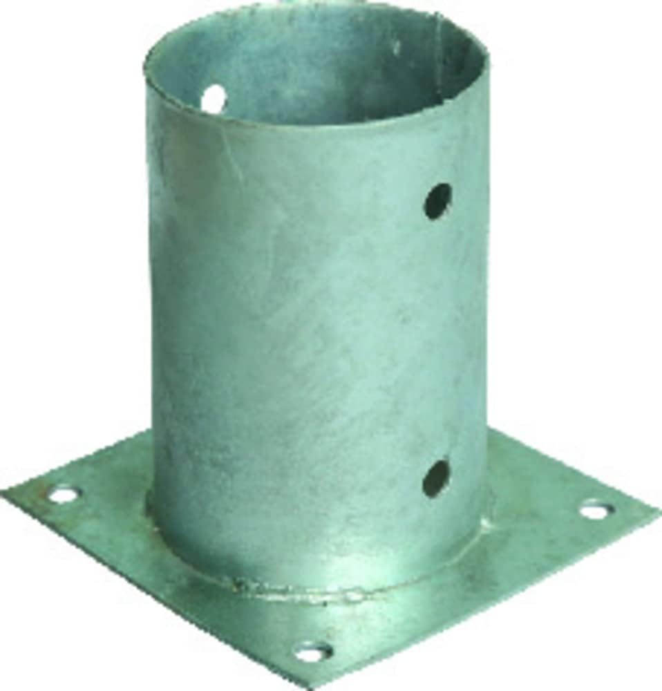 | Fixing Screw Plate for Round Poles, Diameter 81 x H150 mm, for Fixing Wood Poles on Paving Slabs