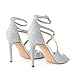 DREAM PAIRS High Heels for Women Cross Strappy Stilettos Square Open Toe Dressy Sexy Sandals,Size 8,SILVER-GLITTER,SDHS2407W