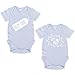 Produktbild JUNIWORDS Babybody Kurzarm mit tollen Motiven für Zwillinge - 2er Set - 100% Baumwolle - Wähle Motiv, Farbe & Größe - "Buy one! Get one free!" - Weiß - Größe: 60-66 cm