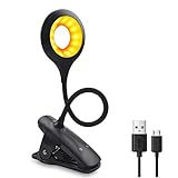 Luxvista Reading Light Clip on Headboard, Black Desk Lamp Touch Control Dimming Reading Lamp, Rechargeable Table Lamp for Study, Flexible Gooseneck Book Light for Small Spaces, Bedside Lamp (1-Pack)