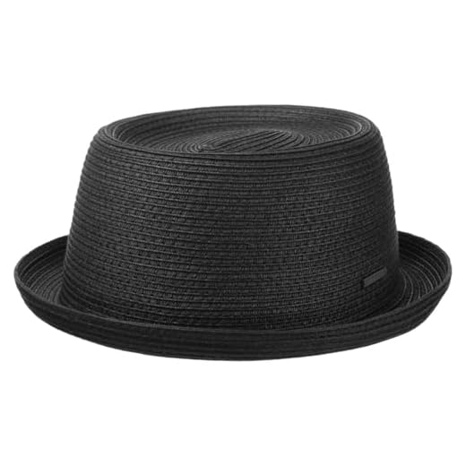 Stetson Chapeau Dawson Black Pork Pie Homme - de Plage Soleil Fedora Printemps-ete - L (58-59 cm) Noir