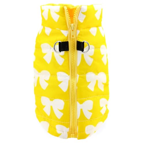 Image of SMALLLEE LUCKY STORE Dog Coat with D-Ring for Small Dogs, Yellow, XL
