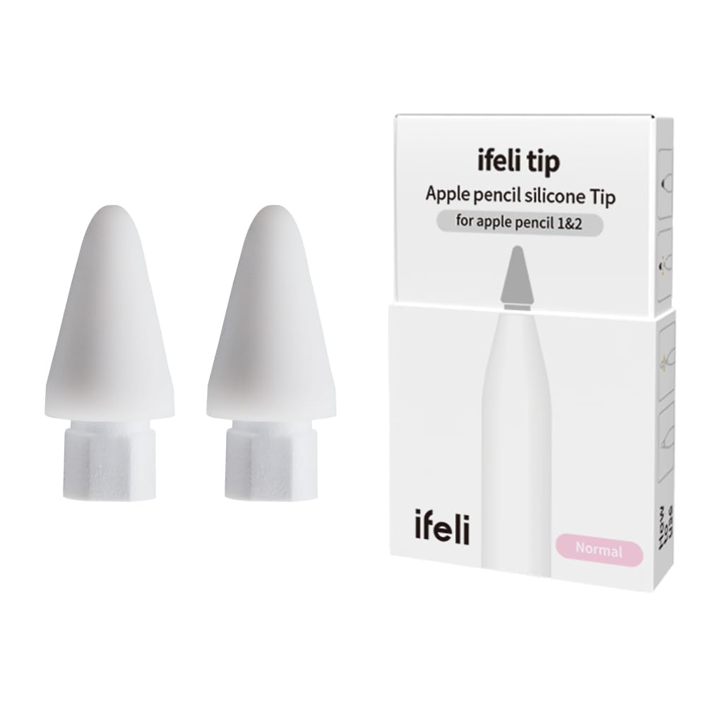 Apple Pencil Pen Tips Protector- Silicone Pencil Nib Covers for iPad, Apple Pencil 2nd Generation, 1st Gen, Pro and USB-C by IFELI(White, 2pcs)