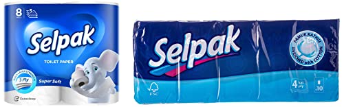 Selpak Toilet Roll - 3Ply (8 Rolls/Pack) & Selpak Pocket Hanky Tissue Classic - 10 Sheets/Piece (B0B9XMQ3KX) Amazon Price History, Amazon Price Tracker