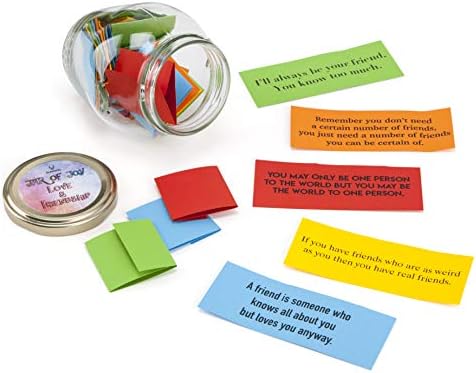 Glengor Jar of Joy-Love & Friendship | Month of Happy and Inspirational Quotations | Gift Box | 31 Multi-coloured Quotes