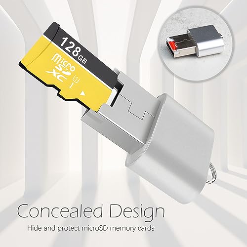 [3 Pack] Micro SD Card Reader for Android,Micro SD Card to USB Adapter, TF Card Reader with Mini Size for Camera Memory Card Reader, Wansurs Card Reader for PC Laptop (Silver) - Thumbnail 2