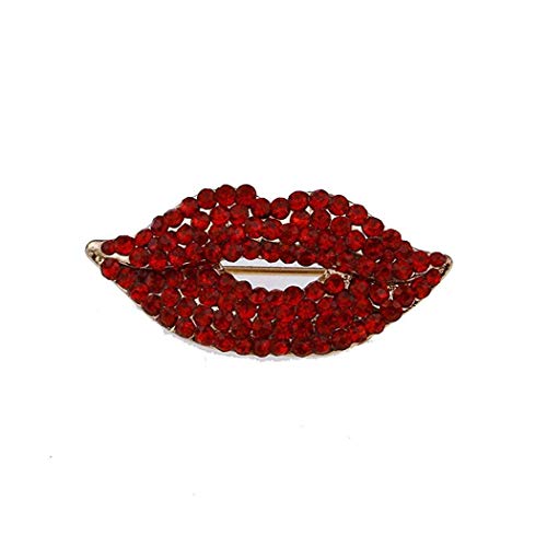 Preisvergleich Produktbild Fliyeong Süße Brosche Frauen Strass Lippen Brosche Modeschmuck kreativ und nützlich
