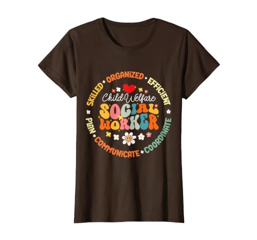 Child Welfare Social Worker Appreciation Week Back School T-Shirt, Women, Brown, Medium