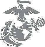 Marine Corps - Eagle Globe & Anchor SILVER METALLIC USMC Car Decal Window Stickers