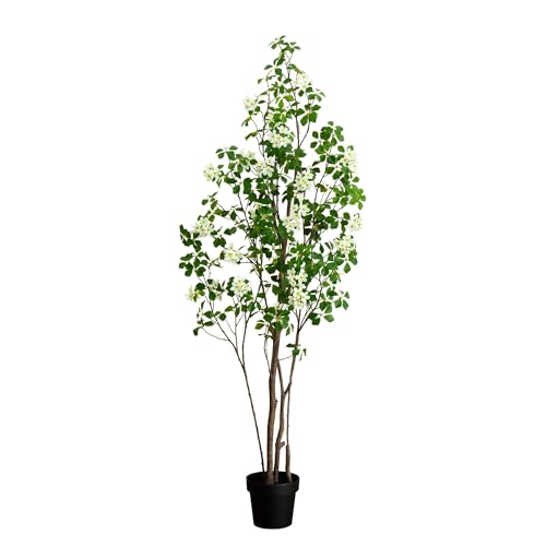 Nearly Natural 6ft. Artificial Dogwood Tree with Real Touch Leaves