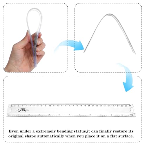 2 Stück flexibles Lineal 30CM lineal 30 cm grundschule flexibles Kunsttoff-Lineals Kunststoff Kleines Lineal Kinder Kleines Lineals Grundschule flexibel für Schulbedarf