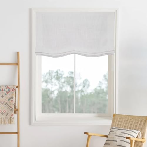 Neutral Curtains Kelly Relaxed Linen Roman Blinds for Windows, Cordless