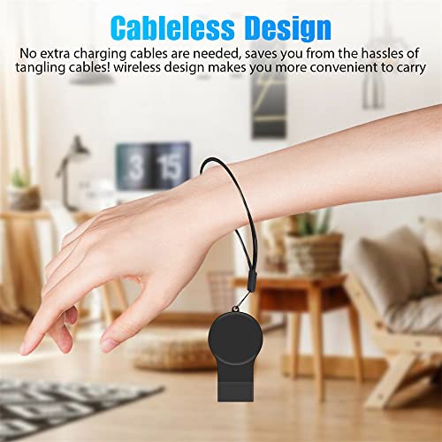 Portable Galaxy Watch 8 7 6 5 Charger USB Wireless Charger Keychain for Samsung Galaxy Watch 8 7 Ultra 6 Classic 5 Pro 4 Classic 3 & Active 2 Accessories (Black) - Thumbnail 7